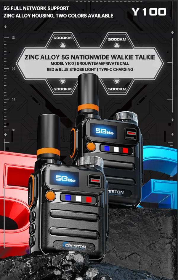 KL-100 Mini Portable 4G POC Intercom, Lifetime Free SIM Card, Global Unlimited Distance Intercom, Suitable for Teams