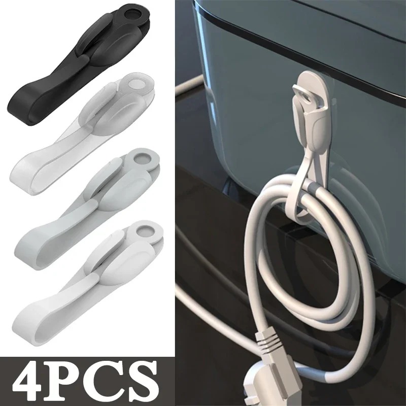 

4Pcs Cord Winder Plug Holder Wire Organizer Data Line Cable Management Stick on Upgrade Wrapper Holder for Kitchen Appliances