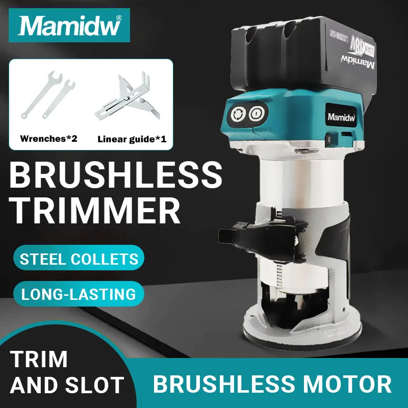 

Mamidw DRT50 Original Cordless Trimmer Rechargeable Trimming Machine Brushless Slotting Tool Milling Woodwork Engraving Machine