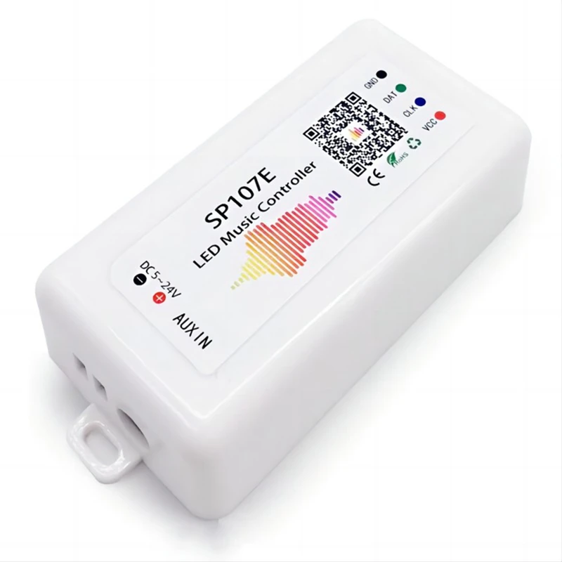 NEW-SP107E DC5-24V LED Music Controller With Wireless Bluetooth-Compatible SPI Full Color Music Control By Phone APP