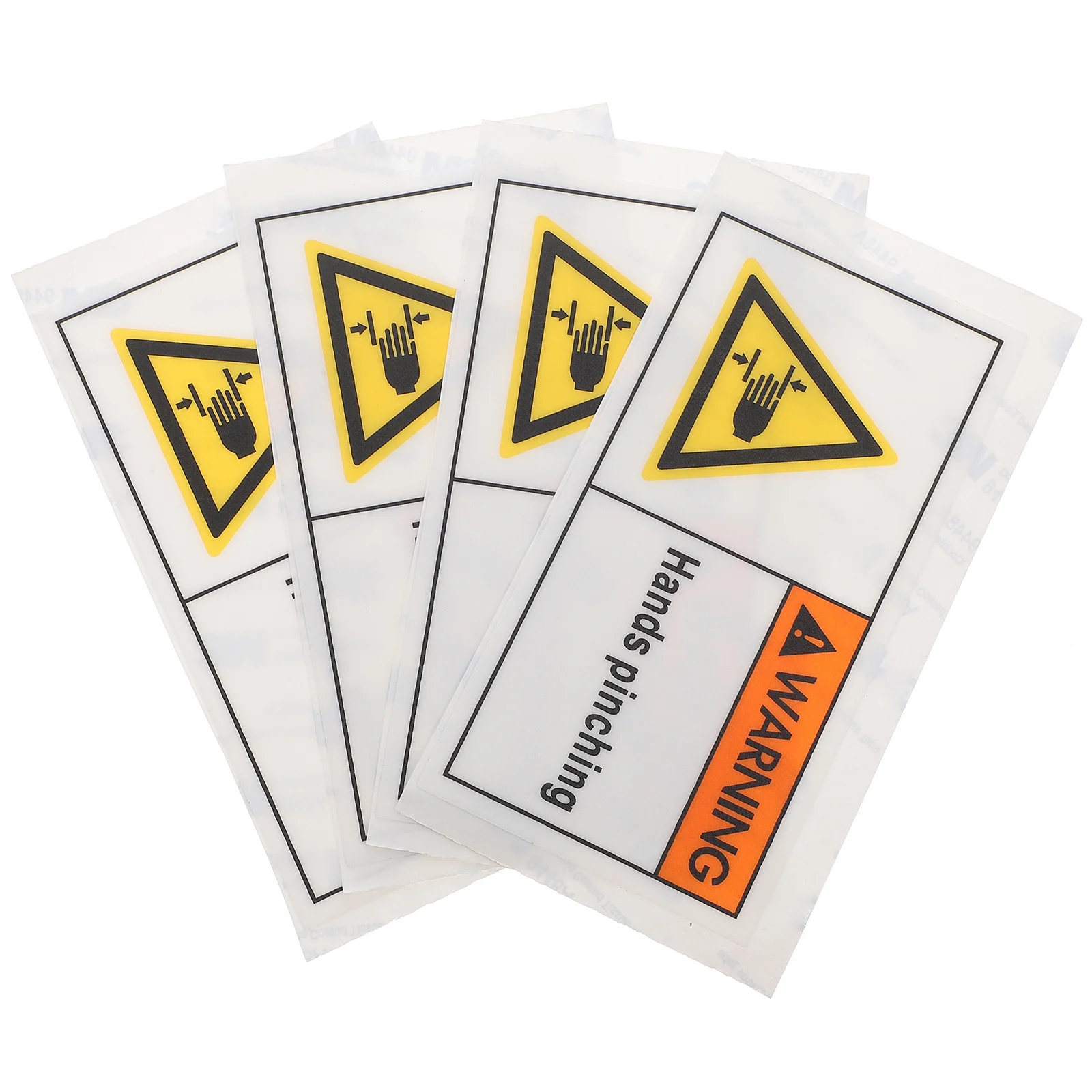 4pcs Warning Sign Stickers Hands Pinching Safety Signs For Factory Construction Site Docks Platforms Use Caution Security