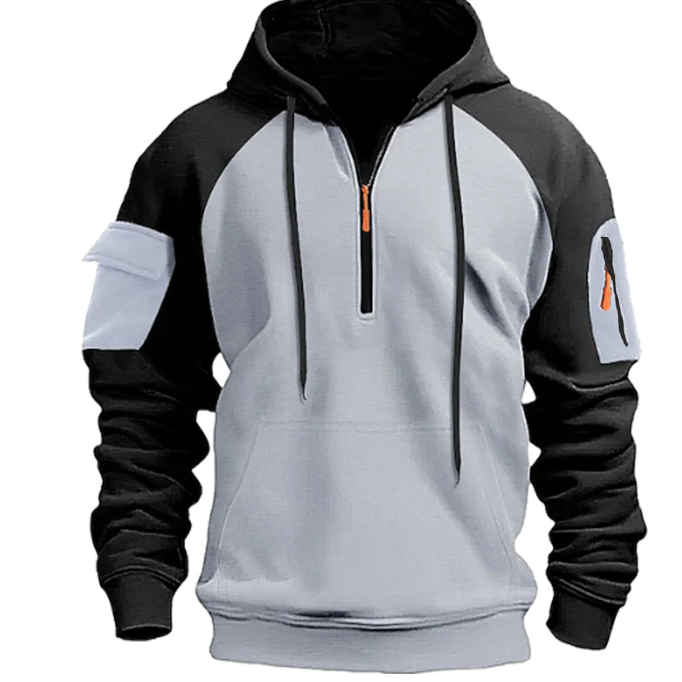

Men's Hooded Winter-Spring New Style Long-Sleeved Casual Jacket with Zipper and Large Size for Warmth and Comfort