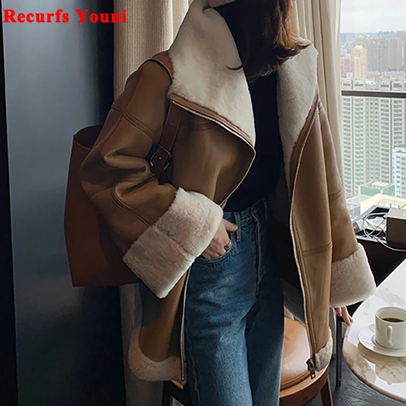 High End Merino Fur Integrated Fur Coat For Women 2023 New 100% Leather Lamb Wool Young Fashion Warm Jacket Outdoor Overfitted