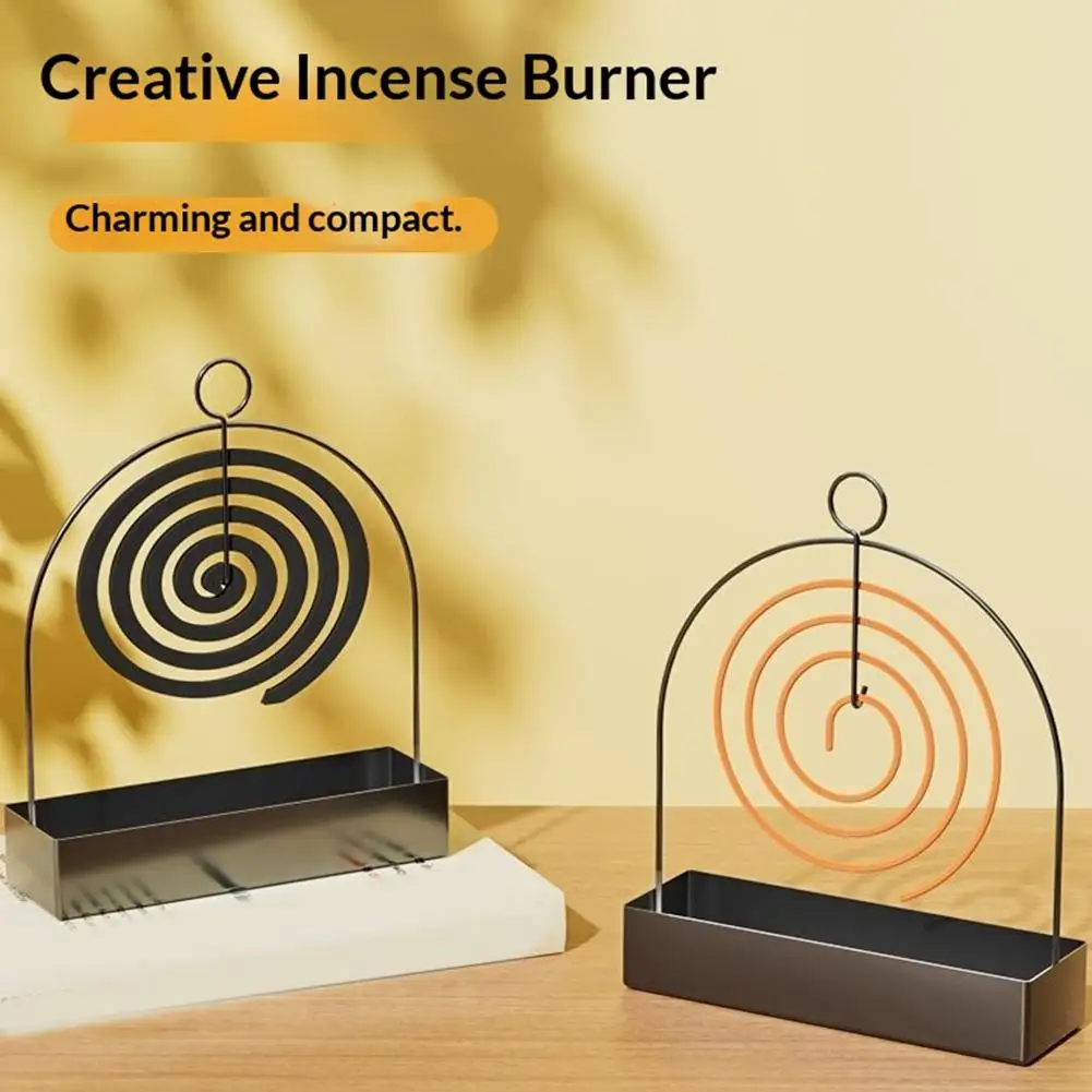 Metal Incense Coil Holder With Tray For Mosquito & Sandalwood Incense Mosquito Repellent Incenses Rack Plate for Living Rooms