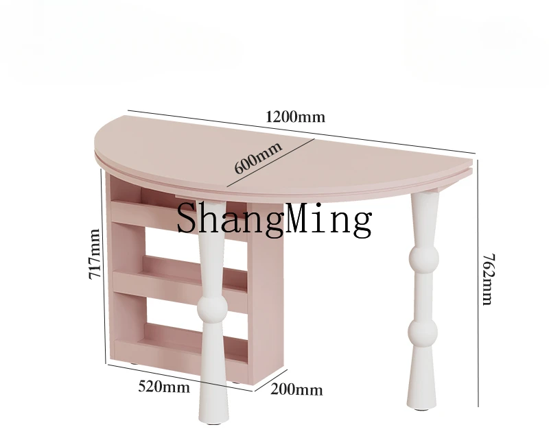 

CL simple modern style dopamine dining room bedroom rectangular table painting semicircular art table furniture