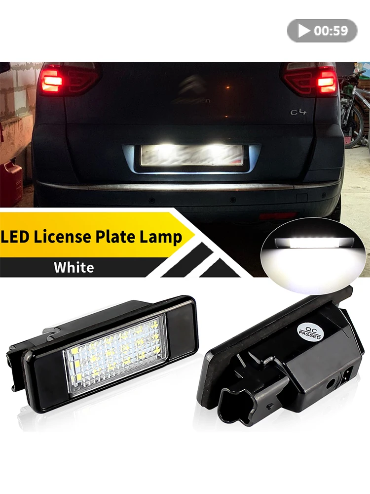 2 pièces LED plaque d'immatriculation lumière Canbus pour citroën C4 3D hayon 2004-2010 C4 5D hayon 2004-2010 C4 Picasso 2004-2010