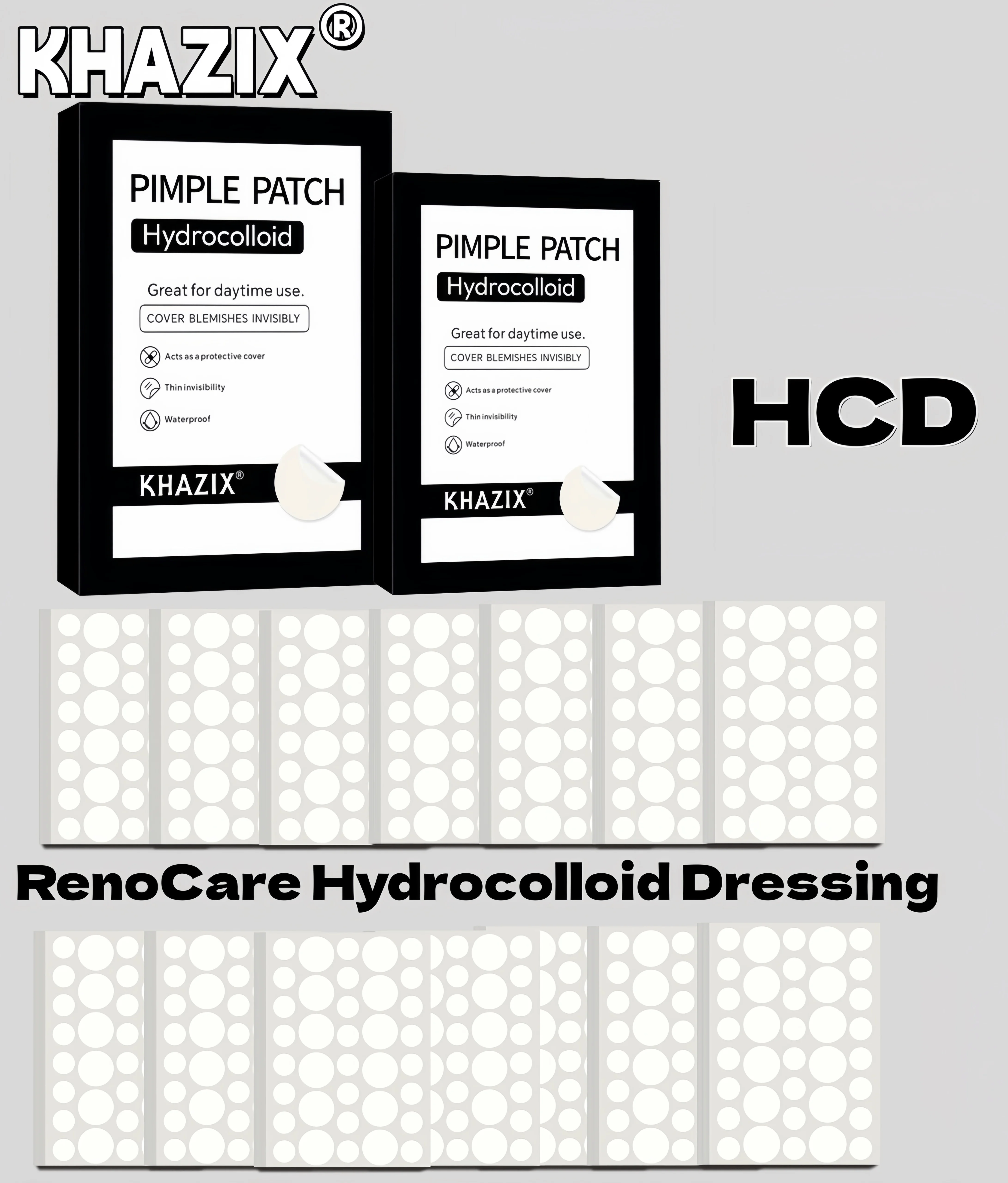 رقع حب الشباب الغروانية المائية غير المرئية - ملصقات العيب والبثور، تثبيت سريع للدراسات، بشرة مهدئة ومهدئة، لطيفة وسهلة