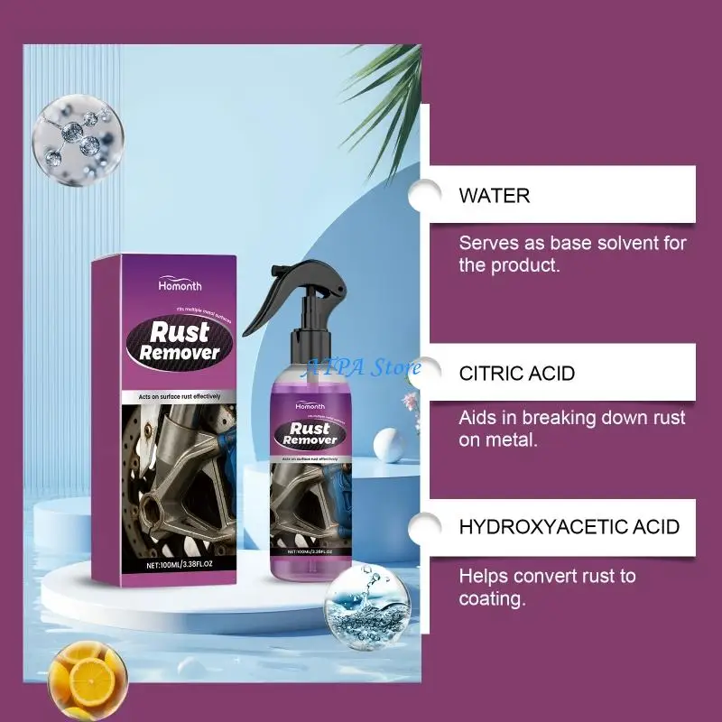 

U13C Automobile Metal Rust Removal Sprayer Auto Wheel Parts Paint Antirust Cleaner