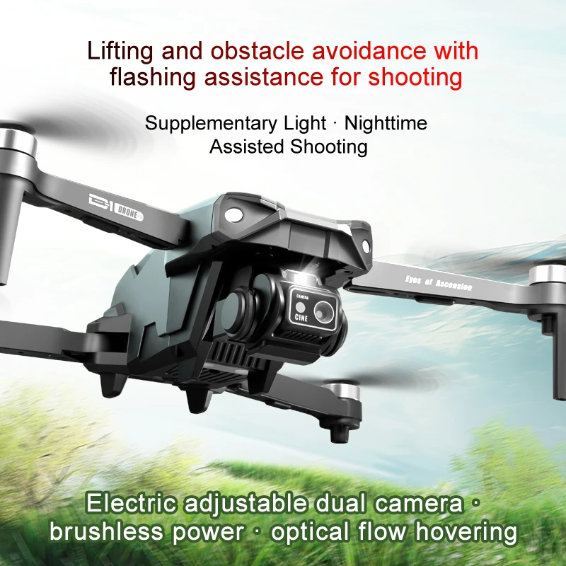 NEW D1 Drone 8K Camera Night Vision Light Brushless Optical Flow Positioning Aerial Photography Obstacle Avoidance RC Quadcopter