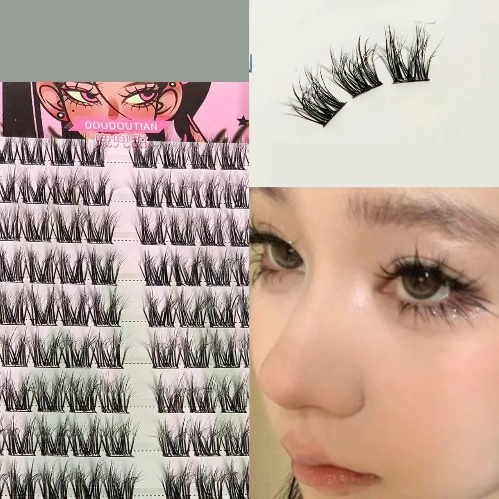 

240 Clusters Individual Cluster False Eyelashes Natural Simulation Fake Eyelash Thick Dense Curled Lashes Unisex Makeup Tools