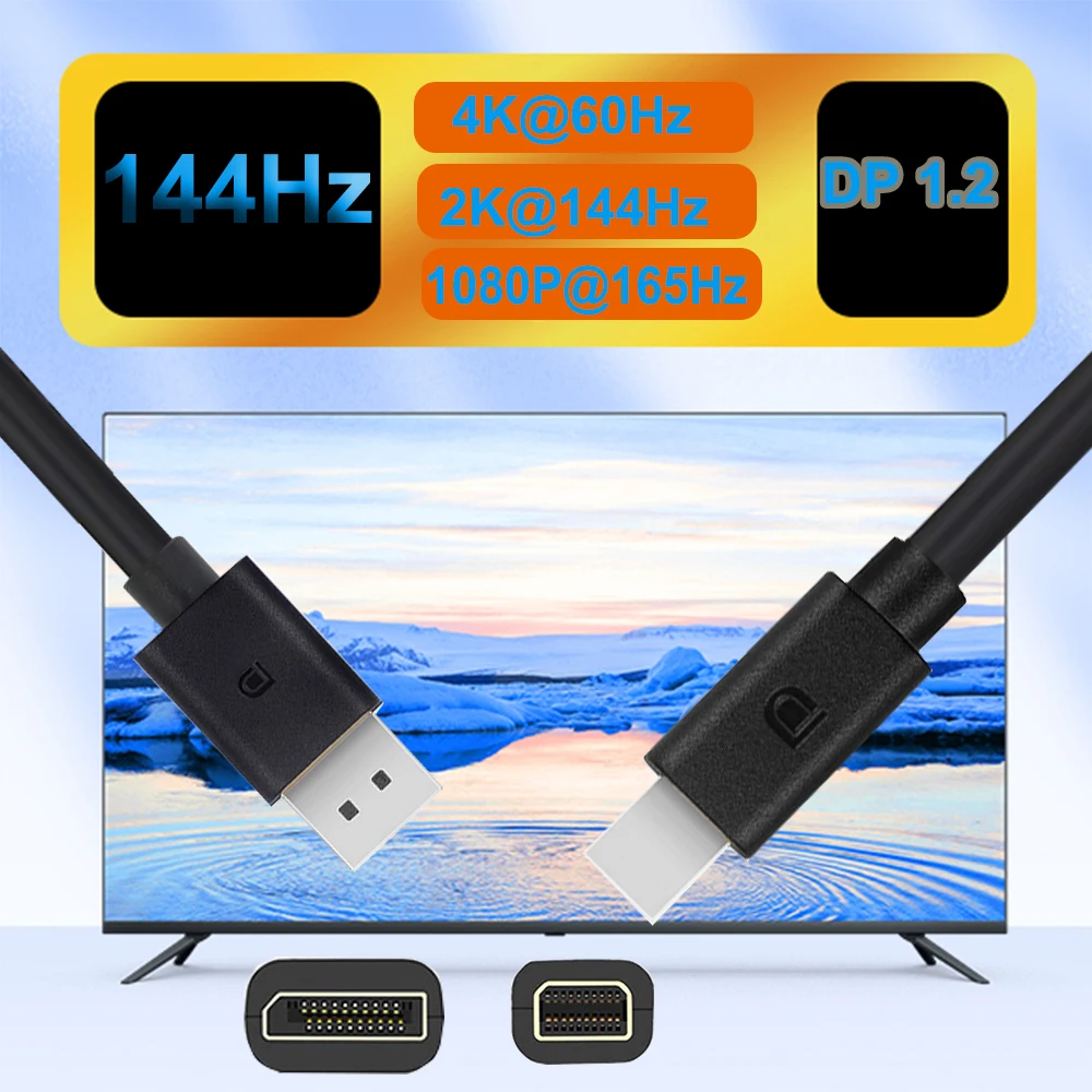 144Hz Mini-Displayport zu Displayport-Kabel 3m 4k 60Hz hdr bidirektion aler Mini-Displayport zu DP oder Displayport zu Mini-DP-Kabel