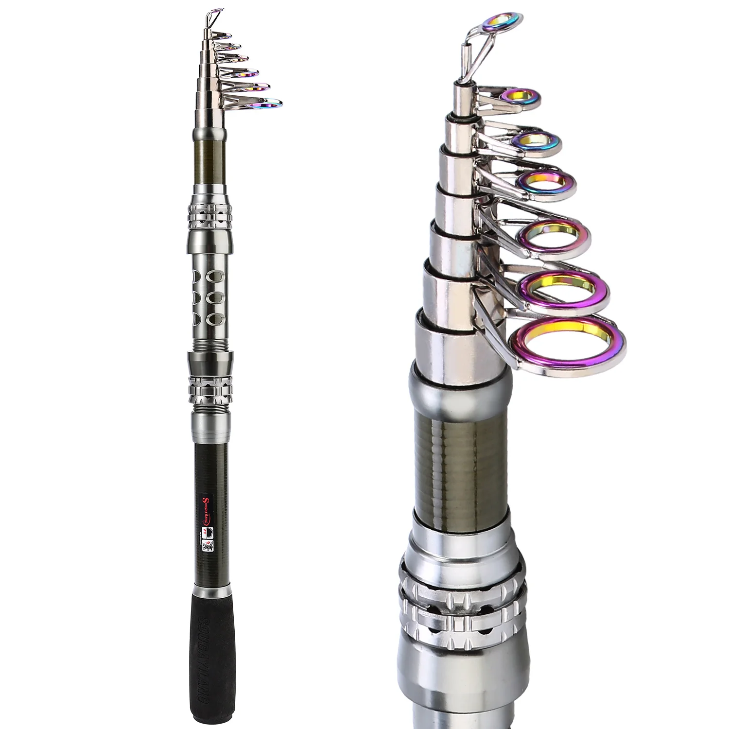 

Sougayilang карбоновая телескопическая 2,1-3,3 м многофункциональная удочка портативная дорожная спиннинговая удочка рыболовные снасти Pesca