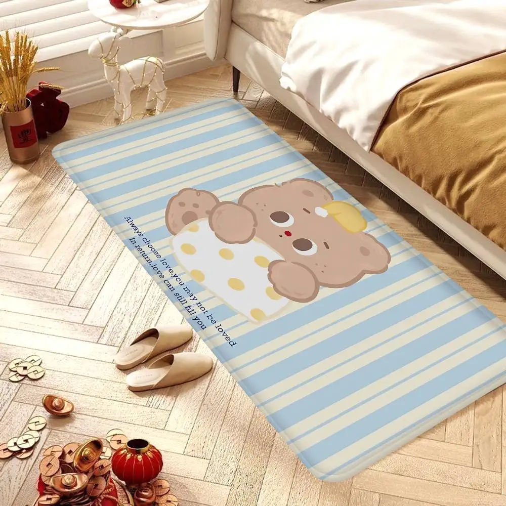 Kawaii Butter Bear Room Mats Retro Multiple Choice Living Room Kitchen Rug Non-Slip Welcome Rug
