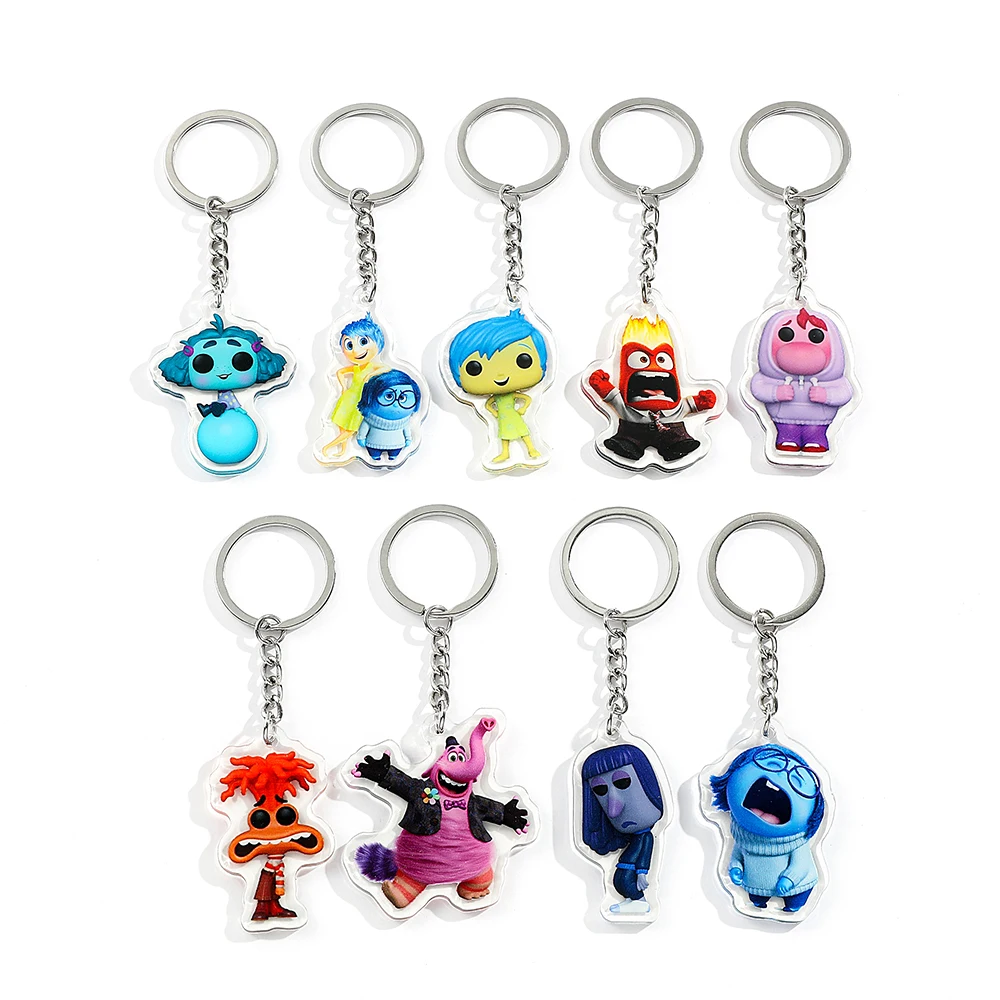 1pc Disney New Movie Inside Out 2 Anime Acrylic Keychain Charms Cute Cartoon Keyring Strap Fashion Jewelry Bag Accessory Gifts