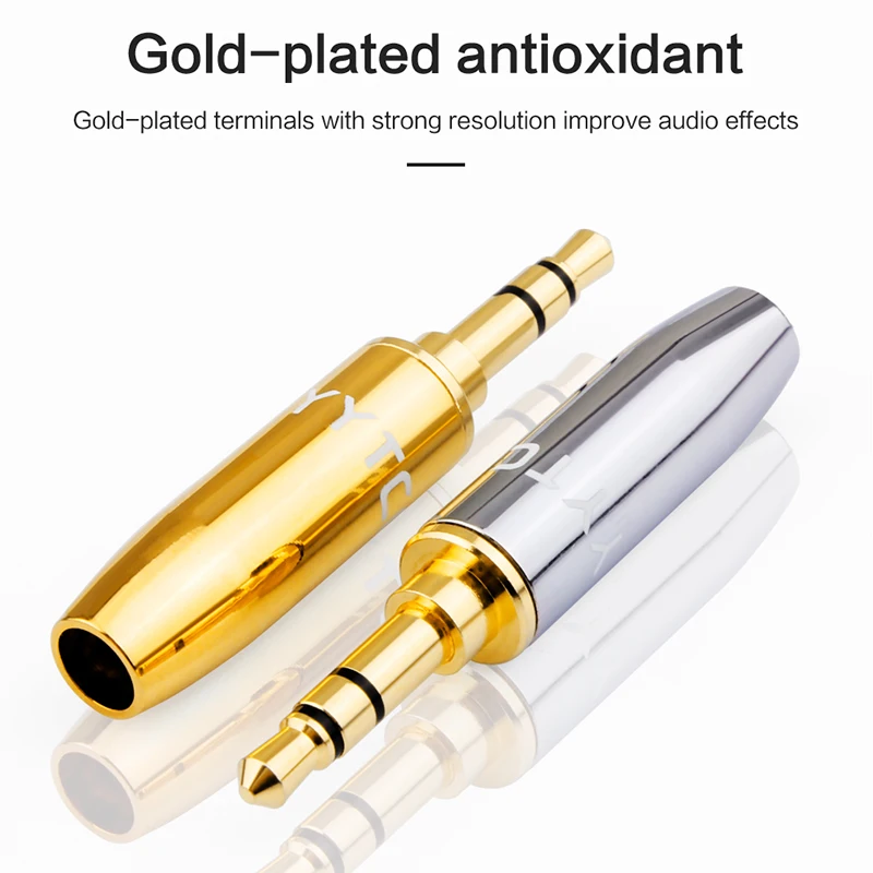 Hoge Kwaliteit 3.5Mm Plug Audio Jack 3Pole Vergulde Oortelefoon Adapter Voor Diy Stereo Headset Oortelefoon/Reparatie Oortelefoon