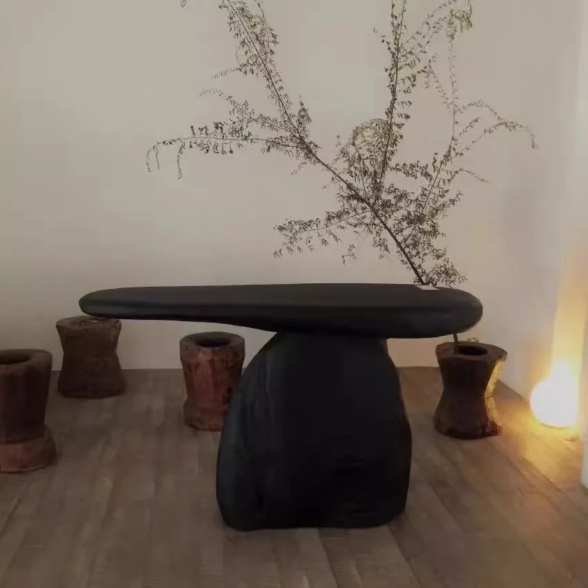 

Wabi Silent Wind Entrance Table Solid Wood End View Table Home Bar Retro Decorative Ornament