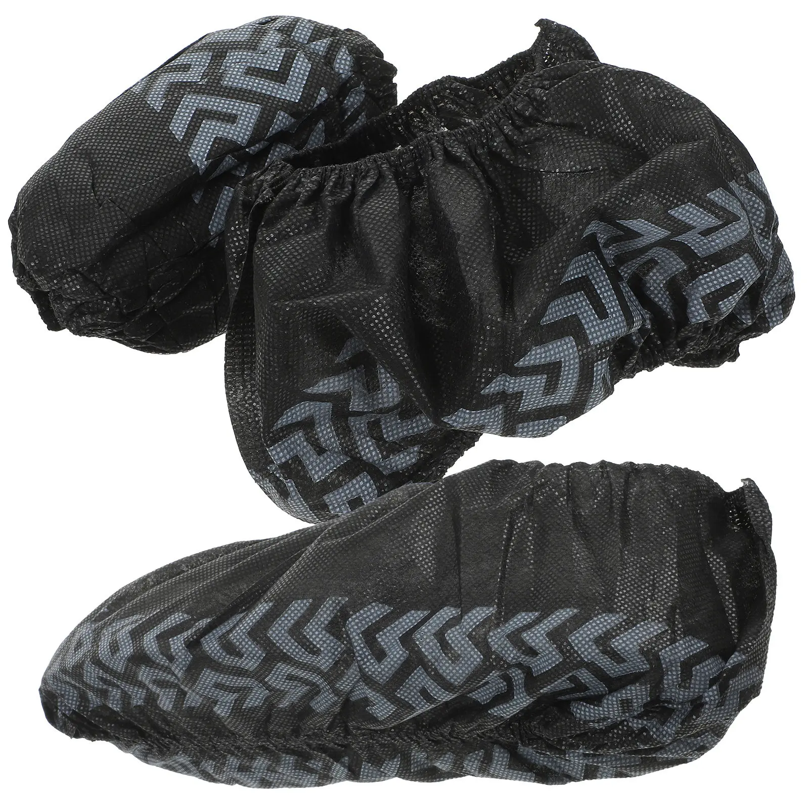 

100Pcs Disposable Black Shoe Covers Thickened Non-Woven Breathable Anti-Slip Shoe Guards for Indoor Office Travel