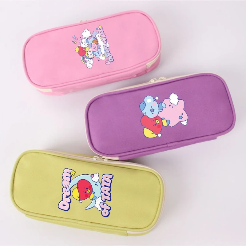 BT21  koya RJ peripheral girl cartoon pencil case, children's cute storage bag, student large-capacity stationery bag gift