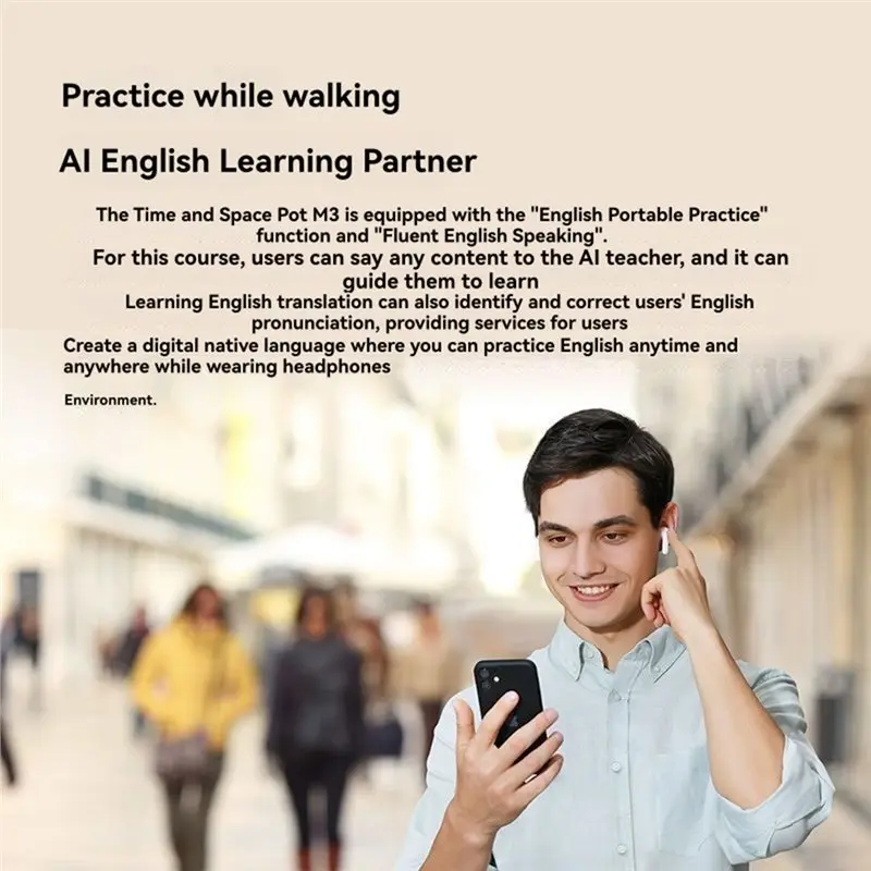 AA60-لغة M3 العمارة مترجم في وقت واحد سماعة السفر ترجمة صوتية تفسير الأعمال سماعة سماعات الأذن