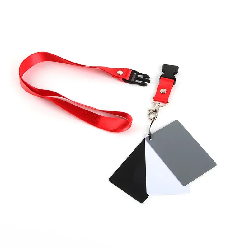 White Balance 18% Gray Cards Set W/ Strap for Correct Exposure Photography Accessories DSLR Digital Camera Color Reference Tool