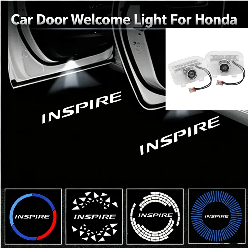 2PCS Ghost Logo Shadow LED Door Courtesy Projector Welcome Decor Lamps For Honda Inspire 2019‑2022 Car Interior Mod Accessories