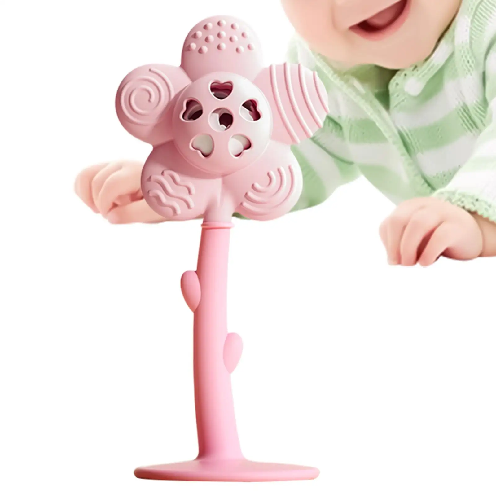 

Игрушка-погремушка-прорезыватель из текстурированного силикона, эргономичная, для жевания, сенсорная игрушка-погремушка-прорезыватель для дома, квартиры, общежития, а также для использования в магазинах