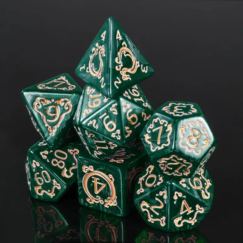 الراتنج DND النرد 7 قطع مجموعة نرد متعدد السطوح كريستال واضح ل D & D TRPG باثفندر آر بي جي صانع VX Ace مجلس لعبة لوازم الحفلات #6