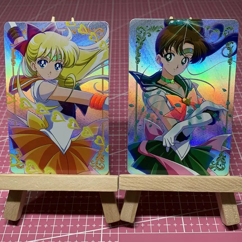 15Pcs/set Sailor Moon Refractive Composite Process Color Flash Tsukino Usagi Anime Game Characters Collection Cards Toys Gifts