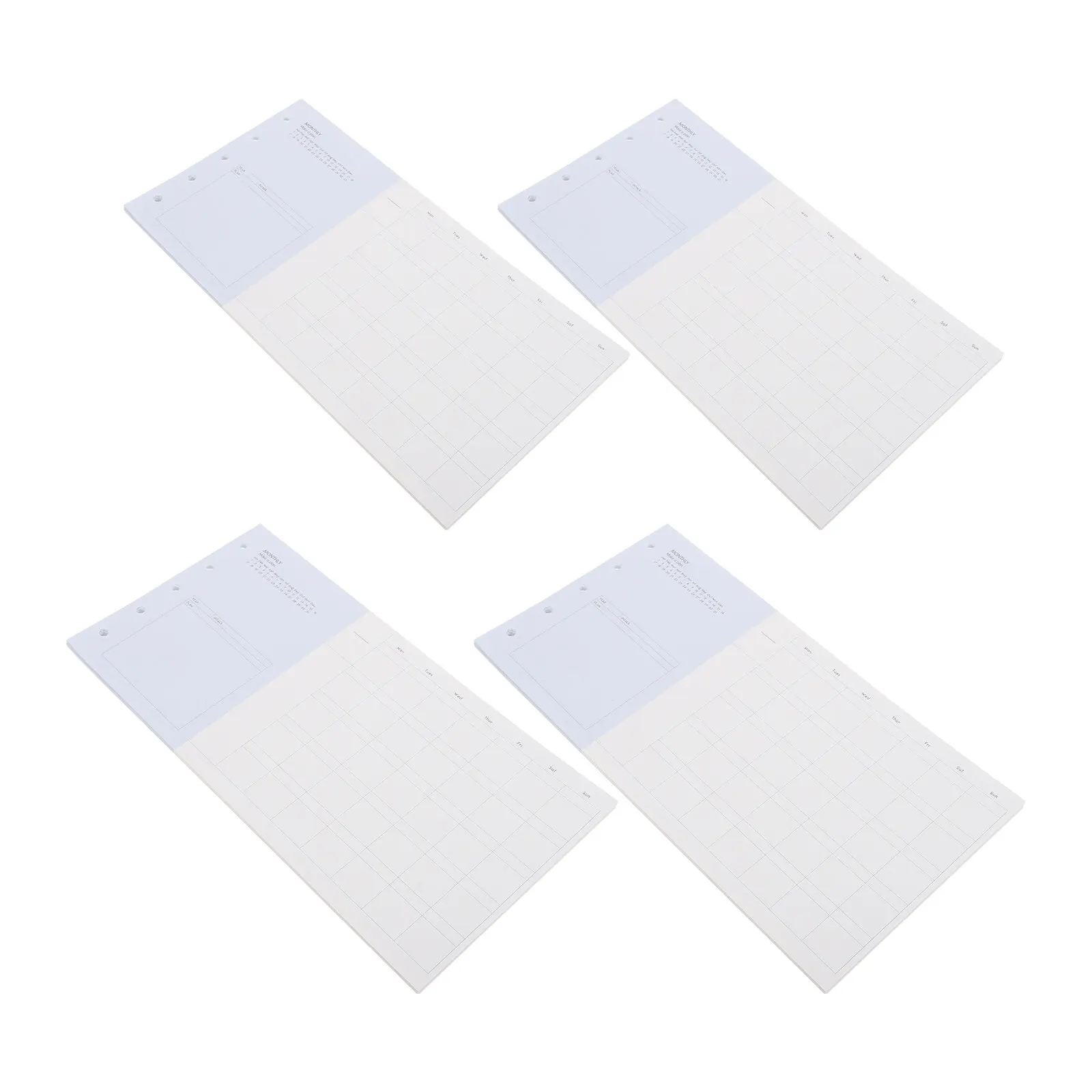 80Sheets Monthly Planner Refills M5 Undated Inserts for 5 Ring Binder 8.07x4.13 Monthly Calendar Goal Setting Task Tracking