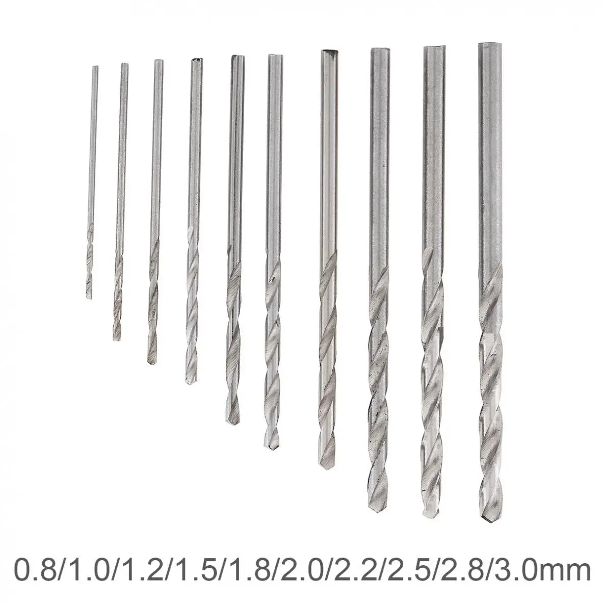 10pcs/lot Drill Bit High Speed Metric HSS Twist Drill Bits Coated Set 0.8MM -3.0MM Stainless Steel Small Cutting Resistance