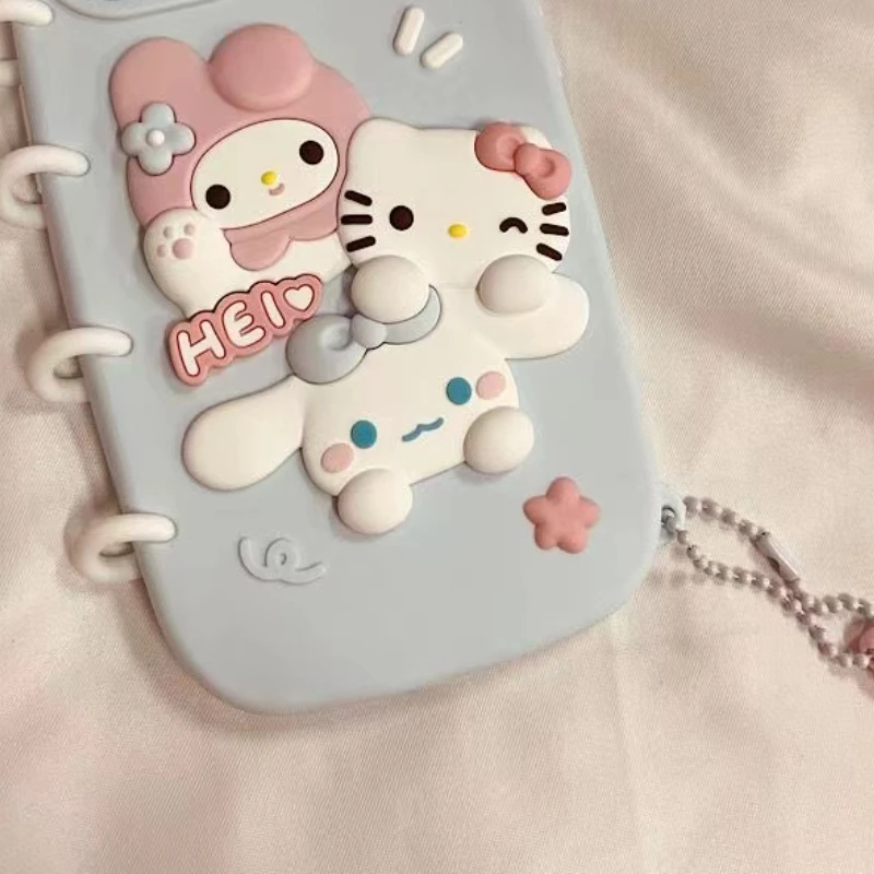 Custodie per telefoni Sanrio in Silicone morbido Miniso di lusso per Iphone 15 14 13 11 Pro Max Plain Cartoon Funda Hello Kitty Cover Shell