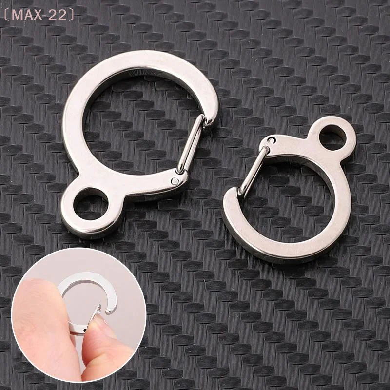 〔MAX-22〕2/5Pcs Stainless Steel Key Ring Spring Snap Hook Pendant Clasp Outdoor Backpack Carabiner Buckle