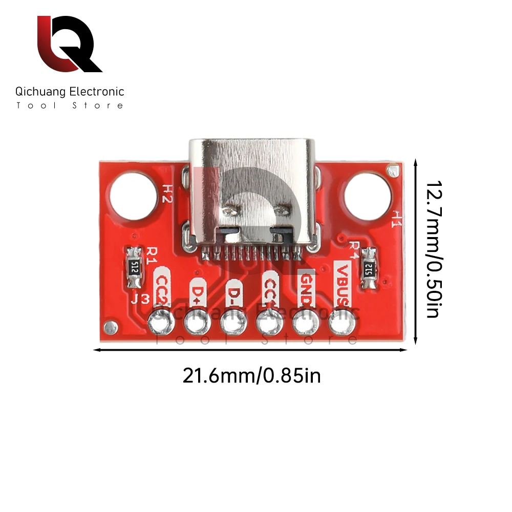 1/5 шт. Разъемная плата USB типа C USB3.1 16P до 2,54 последовательный базовый коммутационный разъем гнездовой разъем коммутационная плата красная плата адаптера