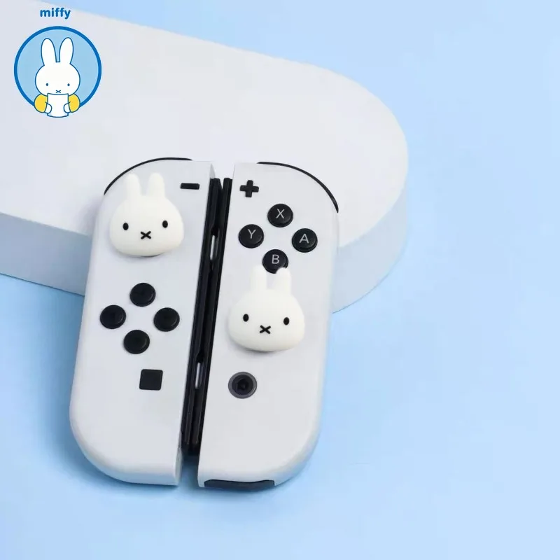 Kawaii Miffy Switch Thumb Grips Cat Paw Cute Thumb Caps for Ns Oled Lite Joycon Protective Covers