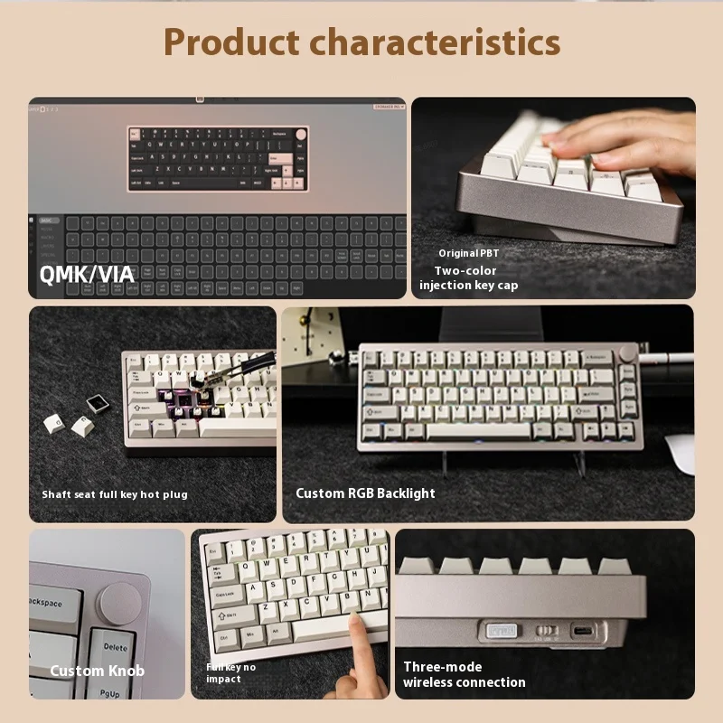 EPOMAKER P65 RGB Mechanical Keyboard with Knob Aluminum Case Gasket Game Customized Third-Party Gaming Keyboard Controller