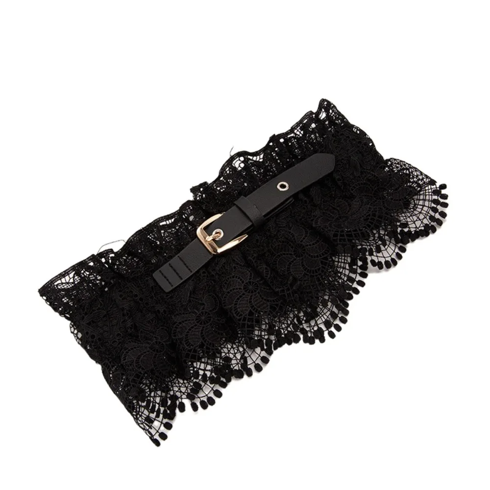 أزياء الصلبة اللون الدانتيل Cummerbunds مطاطا التخسيس مشد حزام الخصر ختم قابل للتعديل دبوس مشبك فستان حزام واسع