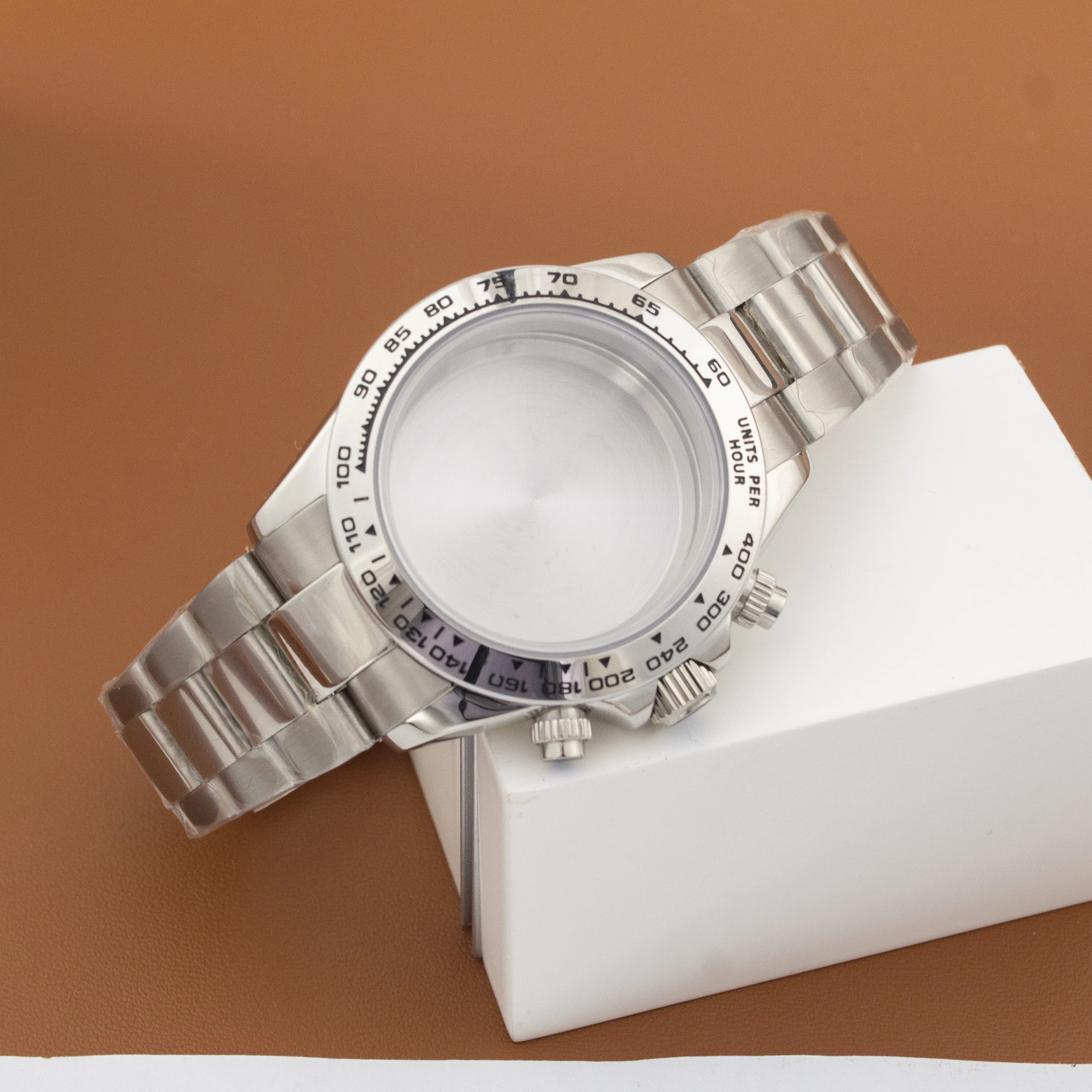 

Корпус для часов VK63, корпус из нержавеющей стали 316L, ремешок для часов, сапфировое стекло, водонепроницаемость 10ATM, для механизма VK63.