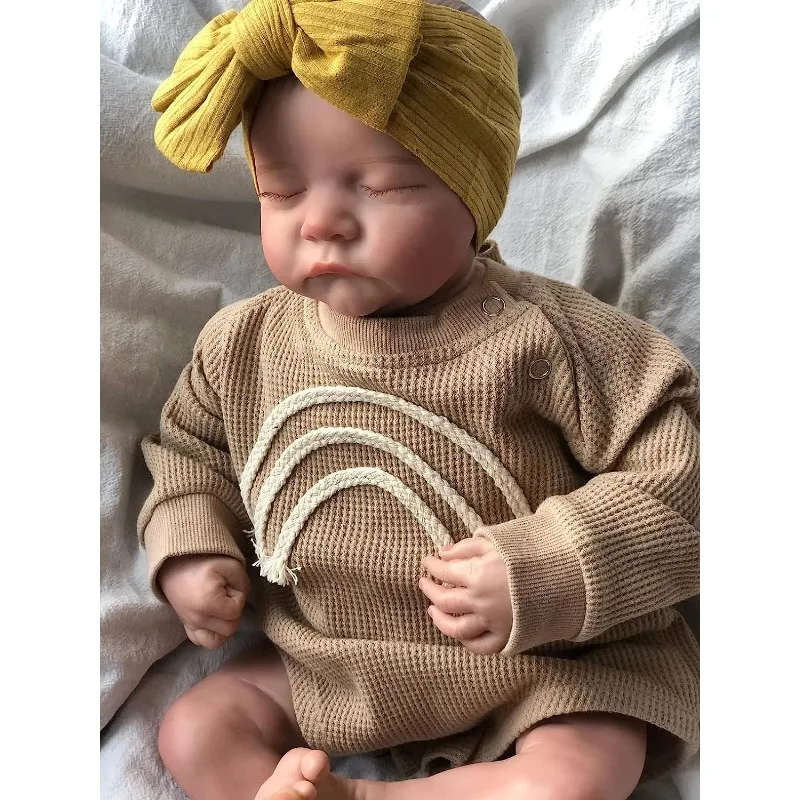 Levi Reborn 아기 인형, 이미 그려진 수면 완료, 신생아 크기, 3D 피부 가시 정맥 수집 아트 인형, 19 인치