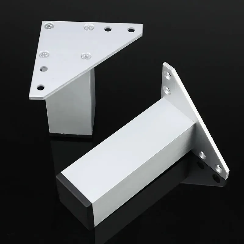 4pcs Thick Aluminum Alloy for TV Cabinet Sofa Foot Support Bed Riser Square Metal Furniture Leg Cabinet Coffe Table Legs