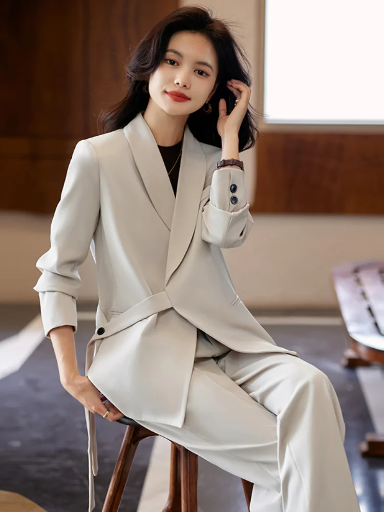 High Quality Fabric Formal Women Business Suits with Pants and Jackets Coat Professional Female Pantsuits Blazers Trousers Set