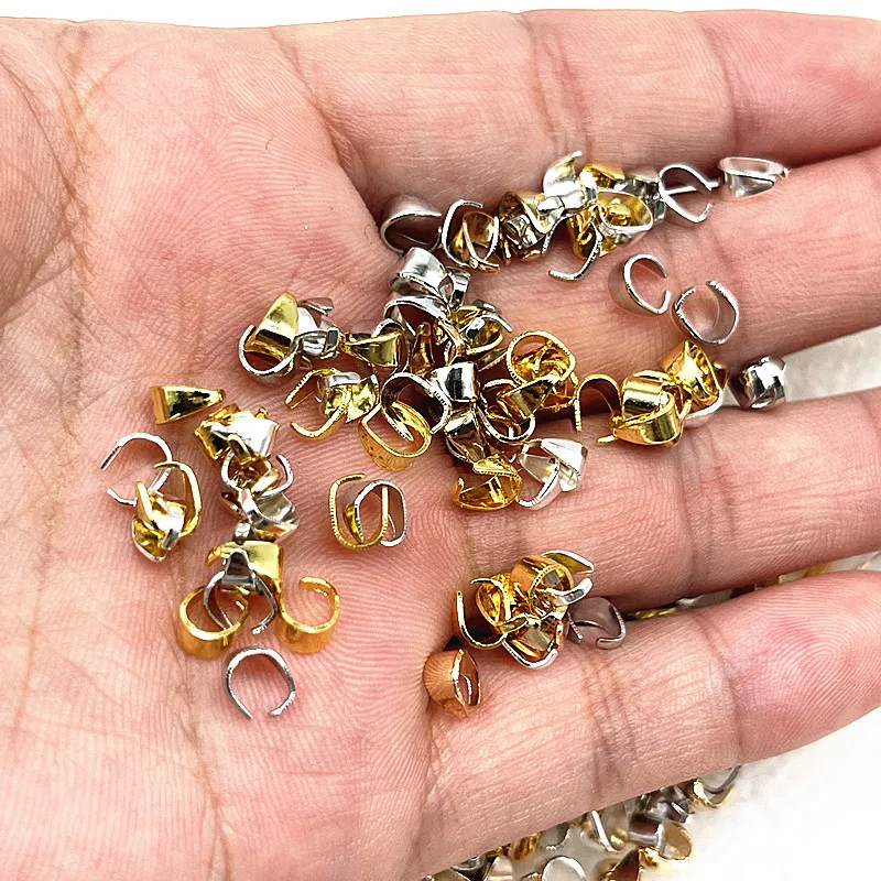 150pcs/lot Pendant Necklace Buckle Clasp Connectors, Pinch Clip Bail Pendant Hooks DIY Jewelry Findings Accessories