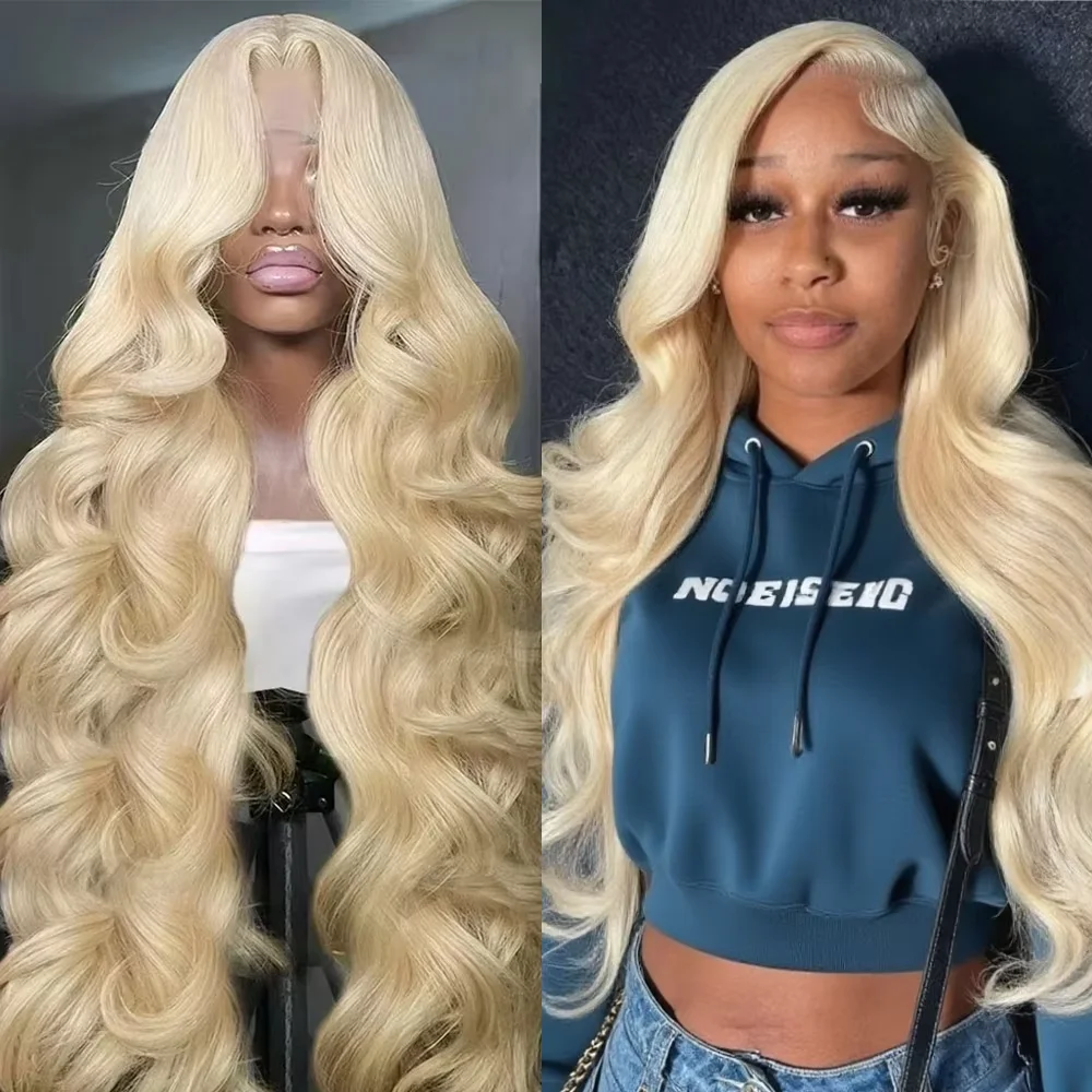 

Светлый парик из натуральных волос 613 Blonde Body Wave, 46 дюймов, с прозрачной HD-основой 13x6, для чернокожих женщин, плотность 220%