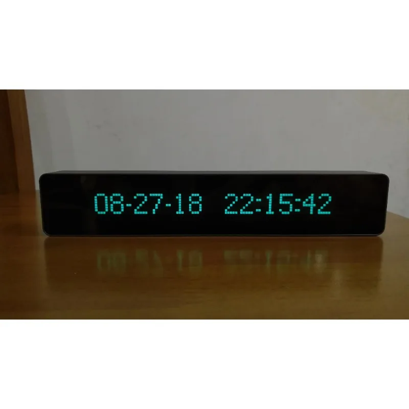 AKVFD Precision Digital Clock Music Level Light with Remote Control and Integrated Aluminum Shell Large Dot Matrix Screen