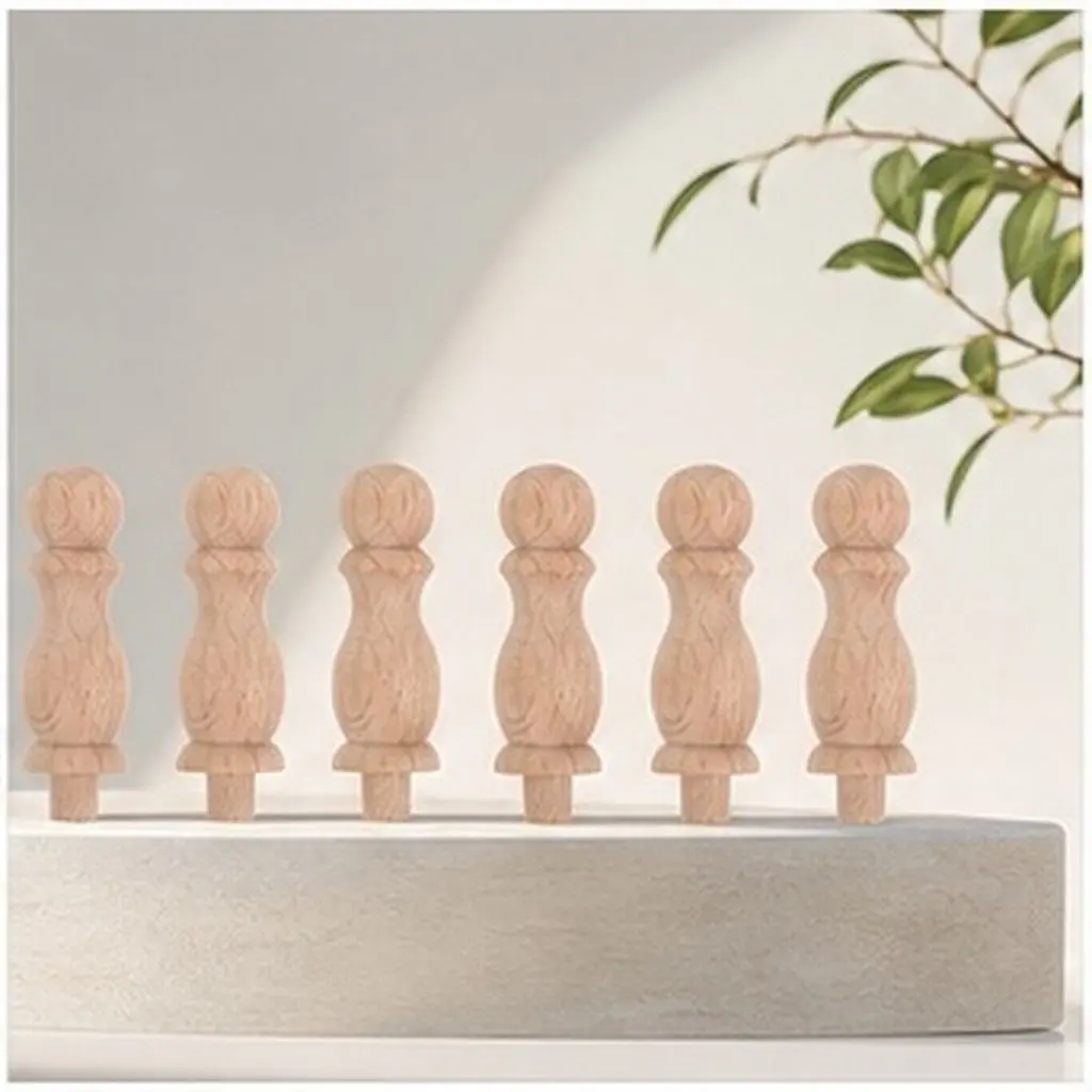 6Pcs Wooden Wall Hooks Beech Wood Rustic Coat Hooks Wall Mounted Hat Rack Heavy Duty Robe Hook Decorative Hanger for Bathroom