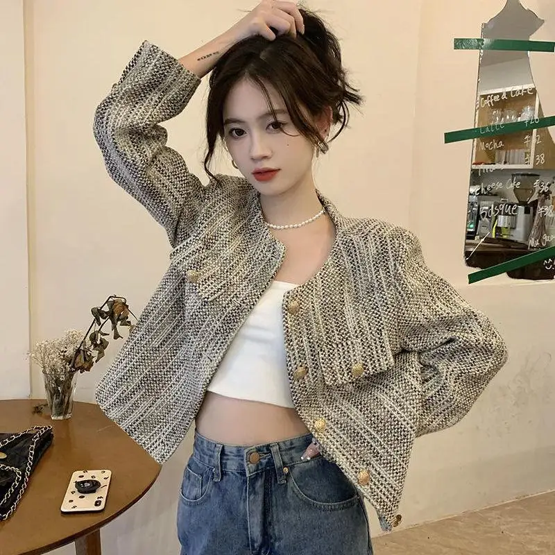 Gidyq Autumn Women Knitted Coats Korean Fashion Designed Button Loose Cardigan Jacket Casual Female All Match Cropped Tops New