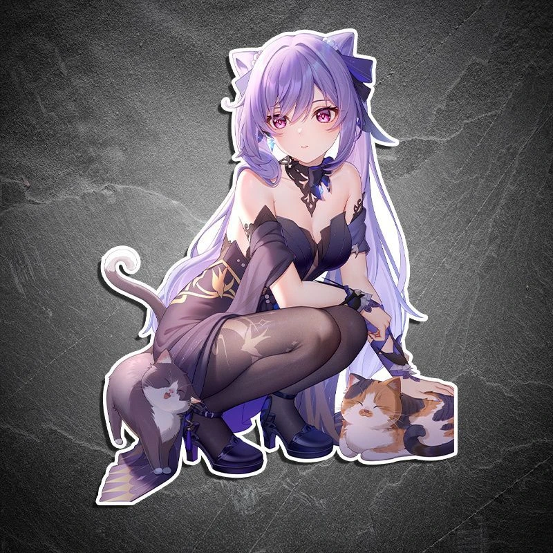 

1Pcs/Set Keqing Cute Sexy Anime Custom Girl Stickers PVC Sticker Desktop Decoration for DIY Computer Laptop Case Cos Accessories