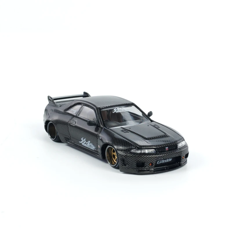 MINI GT 1:64 KAIDO House Nissan GTR R33 modelo de simulación de aleación de fibra de carbono, juguetes de colección para niños, regalos para niños