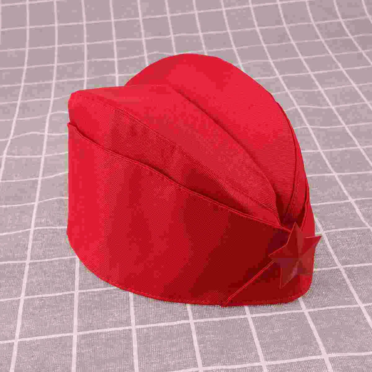 1PC Stage Performance Sailor Dance Boat Russian Tricorne Red Random Pattern Sailor Dance Hat