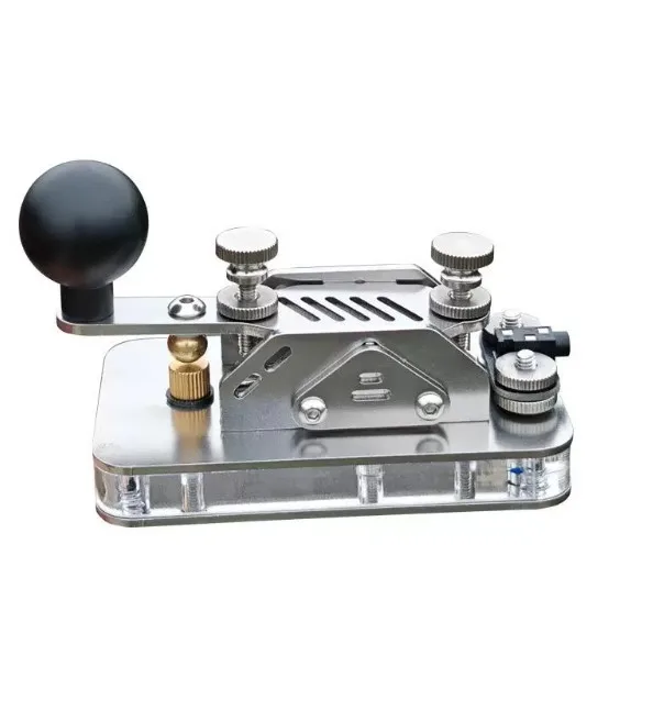 Manual Morse Code Keyer - Durable Stainless Steel CW Practice Key for Ham Radio, Shortwave Telegraphy & Computer Learning