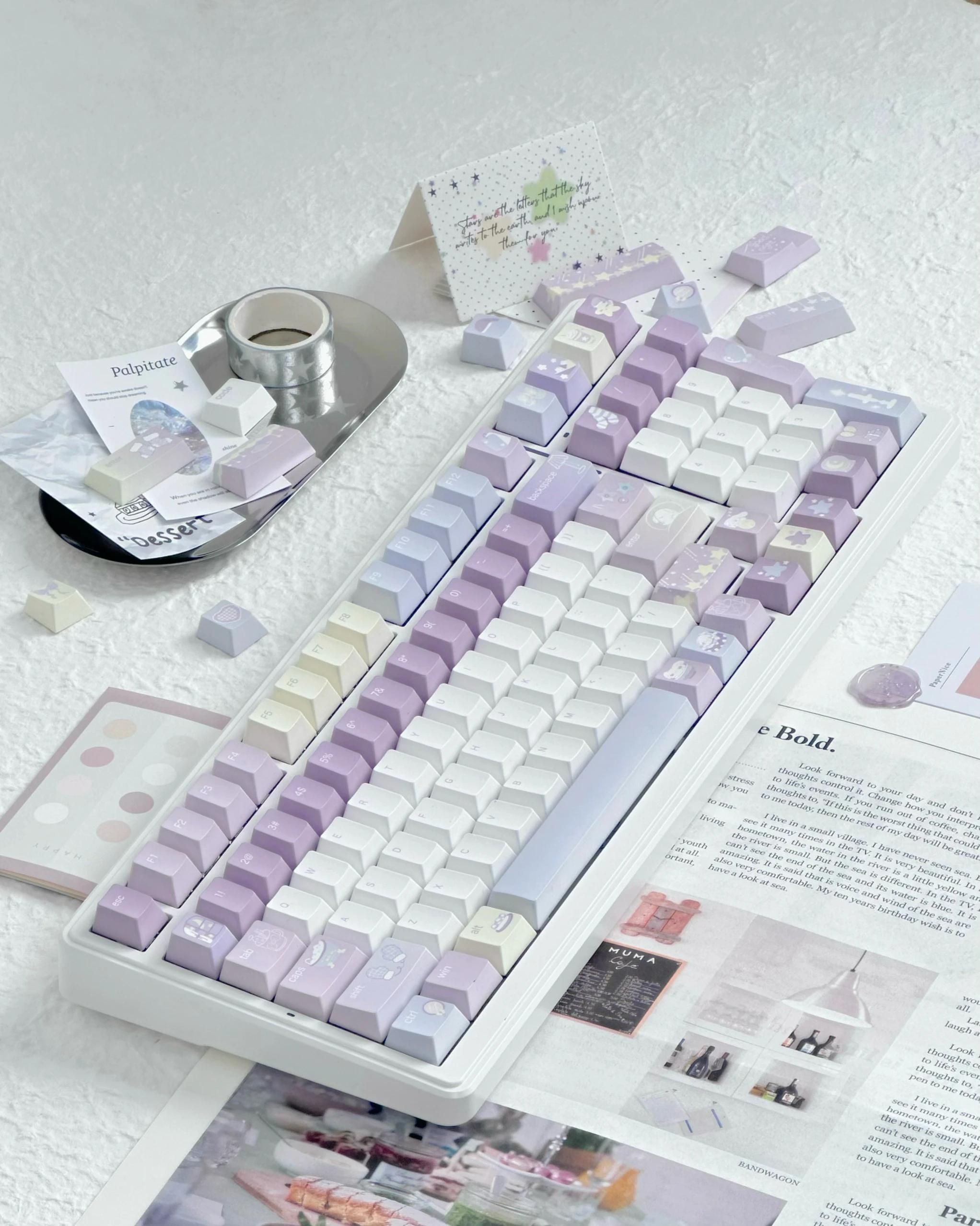 Good night keycap personalized mechanical keyboard original simple advanced five-sided sublimation keycap design adapter key